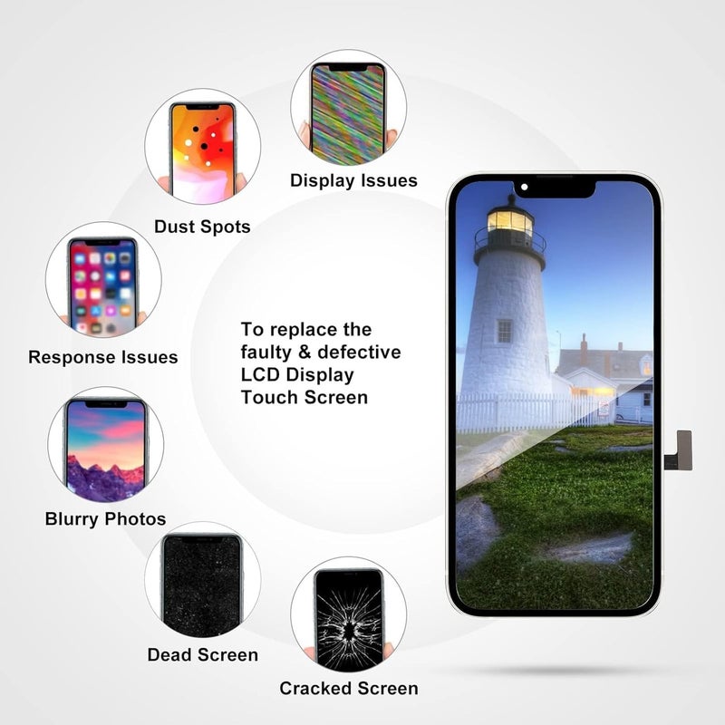 LL TRADER Screen Replacement for iPhone 13 6.1" LCD Retina FHD Display COF Touch Screen Digitizer with Repair Tool Kits, Waterproof Tape, Screen Protector (Truetone programable) 2025 New - Image 4